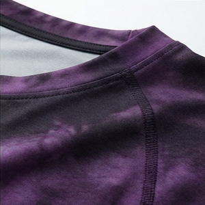 Camiseta Deportiva de Compresión para Hombre, Manga Corta, Tie-Dye, Cuello Redondo, Corte Ajustado, Secado Rápido, Tejido de Punto, Estilo Casual y Deportivo - Product Image 4