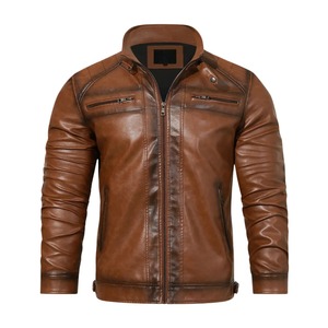 In-Stock Items Factory Direct Sales Spring Autumn Fashion Sports <b>Sheepskin</b> <b>Jacket</b> Unisex Genuine Leather Plain Dyed Waterproof - Product Image 1