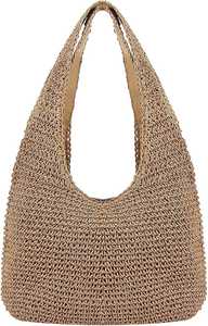Sac à bandoulière en paille raphia pour femme, broderie logo, fermeture éclair, sac de plage, collection été, offre spéciale - Product Image 4
