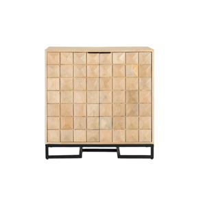 Meuble d'appoint multifonctionnel en bois de manguier massif de style vintage, meuble de rangement classique pour salon, mini-meuble - Product Image 1
