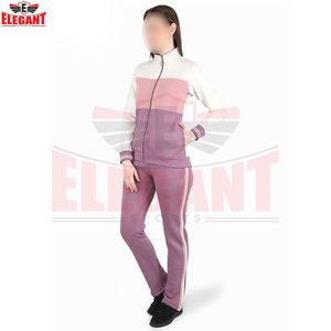Good Supplier New Arrival Best Seller Comfortable Grey <b>Pink</b> Color Block Hoodie Jogger <b>Set</b> Custom Design Women <b>Tracksuits</b> - Product Image 2