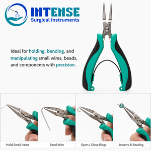 Alicates Profesionales de Acero Inoxidable con Punta Larga y Mango Ergonómico para la Elaboración de Joyería de Precisión - Product Image 3