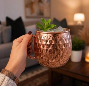 Copper <b>Mug</b> Handmade Metal Drinking Cup Wholesale Reusable Drinkware Kitchen Home Bar Dining Table - Product Image 5