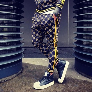 Winter Sale Men's Urban Front Zipper Enclosure Track Suit With Ribbed Hem & Cuff Zip <b>Up</b> Printed Fabric Sublimated Sweat Suit Set - Product Image 2