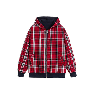เสื้อแจ็คเก็ตมีฮู้ดลายสก๊อตสีแดงสำหรับผู้ชาย ทรงปกติ สวมใส่สบายในฤดูหนาว เสื้อฮู้ดและเสื้อสเวตเชิ้ตสำหรับผู้ชาย - Product Image 1
