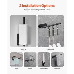 Portarotolo da Cucina Autoadesivo in Acciaio Inossidabile di Alta Qualità, Organizzatore per Armadietti - Product Image 5