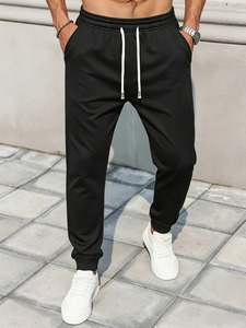 Pantalon de jogging ample pour homme en molleton Oxford 100 % coton, avec plis sur le devant, taille élastique, coupe décontractée, printemps-automne - Product Image 1