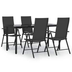 Ensemble de salle à manger de jardin noir pour meubles d'extérieur - Product Image 2