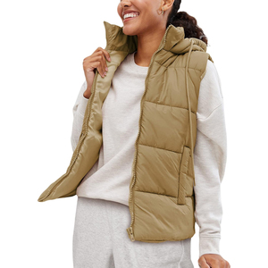 Chaleco Acolchado con Capucha para Mujer, Diseño ODM, Color Sólido, Cierre de Cremallera, Ropa Exterior Informal, Relleno de Poliéster, Largo Regular, Superventas - Product Image 2
