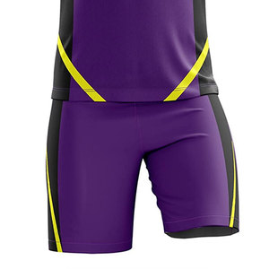 Unisex for Yellow Black Zulari Impex Custom Digital Printing 100% Cotton Breathable <b>Soccer</b> Jersey and Shorts Kit - Product Image 2