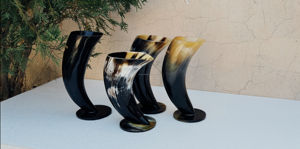 แตรทำมือรูปควายขนาดใหญ่ทำมือตกแต่งด้วยฮอร์นไวกิ้งถ้วยดื่มแบบธรรมชาติขัดเงาจำนวนมาก - Product Image 3