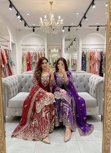 ชุดสัลวาร์ คามีซ โมเดิร์น ฟ็อกซ์ จอร์เจตต์ พร้อมซาราร่าและผ้าคลุมไหล่ สำหรับงานปาร์ตี้ - Product Image 4