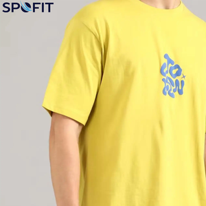 T-shirts unisexes surdimensionnés en gros, impression sérigraphique en mousse par transfert thermique, logo 3D personnalisé, t-shirts pour hommes - Product Image 2