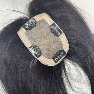 Cabello Humano 100% Real Vietnamita, Base de Seda, Topper con Flequillo de Encaje, Cabello Humano Liso 2025 - Product Image 3