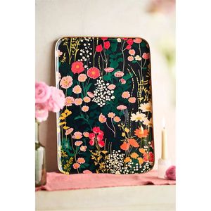 Bandeja de Servir de Metal Esmaltado con Estampado Floral de Lujo, Redonda y Rectangular, Juego de Bandejas Decorativas para el Hogar, Cocina, Mesa de Centro - Product Image 5