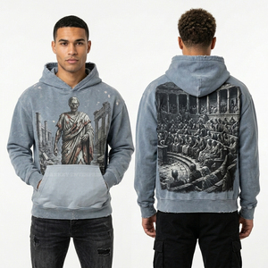Sudadera con capucha verde menta con lavado ácido y estampado gráfico de calavera de cristal, de forro polar grueso para hombre, estilo streetwear, servicios de fabricante personalizado - Product Image 6