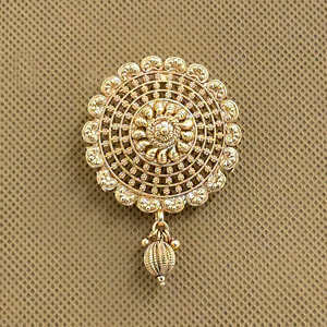 Broche de pelo fino antiguo con accesorio elegante para el cabello chapado en oro liso - Product Image 1