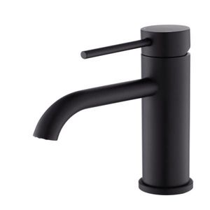 Rubinetto Monocomando per Bagno in Acciaio Inox, Finitura Opaca Nera Spazzolata T10 - Product Image 1
