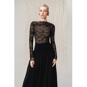 New <b>Women's</b> <b>Blouses</b> And Shirts NOIR LACE OFF-SHOULDER ODM <b>Long</b> <b>Sleeves</b> Off-shoulder Wholesale <b>Women</b> Shirt - Product Image 2