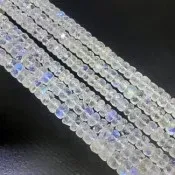 Natural <b>Rainbow</b> Moonstone Faceted Rondelle Stone Beads White Crystal Loose Gemstones for Jewelry Making - Product Image 3