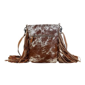 Bolso de Hombro de Cuero Vacuno con Borla, Estampado Animal, Cuero Genuino, Correa Única, para Uso Diario de Mujer - Product Image 6