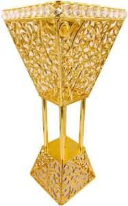 Mabkhara de Lujo con Cristales y Detalles Dorados, Diseño de Pedestal Alto con Filigrana, Quemador de Bakhoor Saudí al por Mayor, Premium para Majlis Oud Dakhoo - Product Image 1