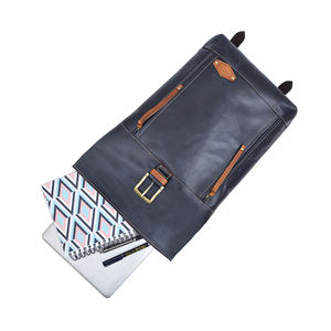 Sac à dos décontracté en cuir véritable de style classique, léger, tendance et polyvalent - Product Image 3