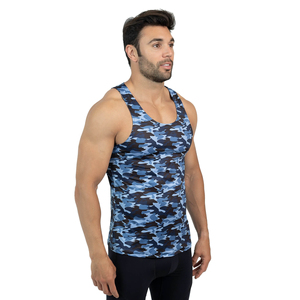 OEM Custom <b>Logo</b> Men's Tank Top Pure Color Polyester Sublimation Vest Blank Singlet for Custom Printing - Product Image 1