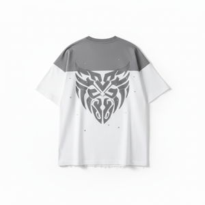 Camiseta Gráfica Oversize 2026 para Hombre, Diseño Bicolor con Logotipo Abstracto, Algodón Suave, Estilo Urbano Informal - Product Image 6