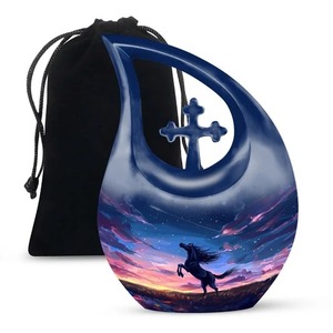 น้ำตาโกศโลหะแข็งสำหรับใส่ขี้เถ้าขี้เถ้ากระดูกหัวใจหัวใจ - Product Image 3
