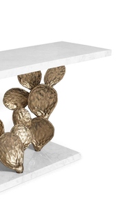 Modern Brass <b>Console</b> <b>Table</b> with <b>Marble</b> <b>Top</b> Pedestal Base Contemporary Entryway Furniture Handmade Design - Product Image 2