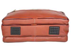 Maletín de cuero genuino Zolo para hombre, bolso clásico con cierre de cremallera, bolso de negocios suave y duradero, bolso mensajero marrón - Product Image 2