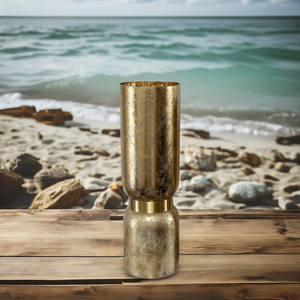 Maceta Vintage personalizada, estilo único, acabado en plata, Metal, decoración para fiesta de boda, jarrón de suelo para tema costero, hierro hecho - Product Image 1