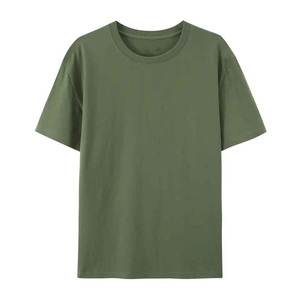 เสื้อยืดคอกลมแขนสั้นสีส้มสำหรับผู้ชาย เสื้อยืดลำลองสีพื้นผ้าเจอร์ซีย์ถักทรงปกติสำหรับผู้ชาย - Product Image 4