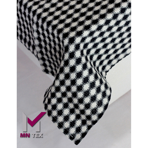 Cubierta de mesa de tela de algodón teñida de hilo estilo rectangular al por mayor lavable para uso doméstico de banquete de fiesta de hotel - Product Image 1