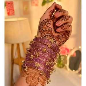 Most Demanding Pakistani Indian Churiyan Sets Women's Trendy Lightweight Wedding Wear Bridal Design Kashmiri <b>Bangles</b> Chudiyan - Product Image 4