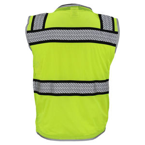 Gilet haute visibilité personnalisé avec logo, bande réfléchissante, travail de jour et de nuit, classe 2, type R, gilet de sécurité haute visibilité vert - Product Image 6