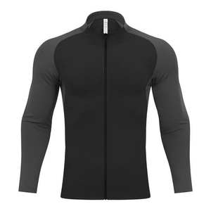 Veste cardigan zippée pour homme, logo personnalisé, polyester respirant, manches longues, veste de sport pour l'automne, course à pied en plein air, fitness - Product Image 3