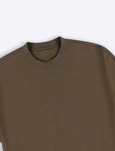 Camiseta Oversize Lavada 100% Algodón Cuello Redondo Manga Corta Color Sólido Uso Casual Camiseta con Logo Personalizado Para Hombre - Product Image 6