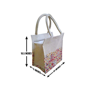 Bolsa de Compras de Yute Ligera y Ecológica de Primera Calidad, con Patrón Geométrico, Estilo Bohemio, Fácil de Llevar, Acolchada - Product Image 3