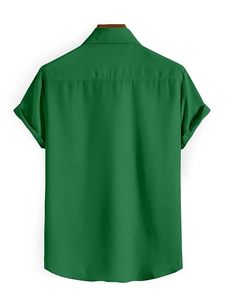 เสื้อเชิ้ตฮาวายลายต้นปาล์มเขตร้อนสำหรับผู้ชาย – เสื้อเชิ้ตแขนสั้นแบบลำลองติดกระดุมสไตล์ชายหาด - Product Image 3