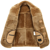 Erkek Deri Ceket Erkek Hakiki Koyun Derisi Yüksek Kaliteli Sherpa Shearling Suni Kürk Astarlı Uzun Su Geçirmez Sıcak Aviator Üniforma