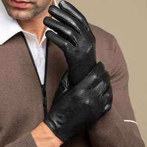 Gants de moto en cuir pour homme, sur mesure, de haute qualité, respirants, doublés de laine, coupe-vent, chauds, pour l'extérieur - Product Image 1