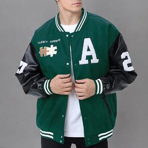 Veste universitaire personnalisée pour hommes blouson bombardier de baseball sweat-shirt vintage manteaux streetwear unisexe décontractés avec écusson - Product Image 3