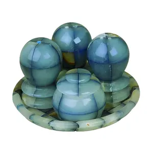 고품질 블루 주방 액세서리 오닉스 꽃 꽃병 수제 오닉스 대리석 제작 재료 ISO9001 충전 돌 PK