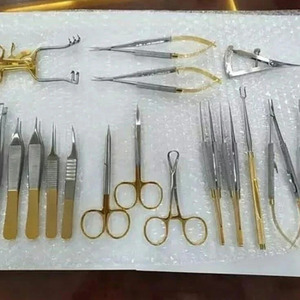 Ensemble d'instruments de microchirurgie Jamso Industries, 15 pièces, finition dorée, acier inoxydable, kit d'instruments microchirurgicaux - Product Image 1
