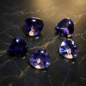 Iolita Azul Natural en Forma de Corazón de 8x8mm, Gema Suelta para Pendientes Hechos a Mano, Anillos, Fabricación de Joyería DIY, Piedra Preciosa - Product Image 6