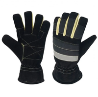 Sicherheits-Feuerwehrhandschuhe mit Hoher Sichtbarkeit aus Echtem Leder, Feuerfeste Schutzhandschuhe für Feuerwehrleute, Schnelltrocknende Schweißerkleidung OEM