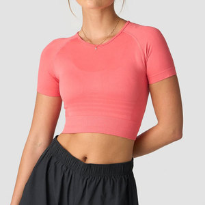 Fitness Wear Top New <b>Athletic</b> Summer Sports T-Shirt Slim Fit Compression Best Quality Cotton Rib Material Crop Top Shirt - Product Image 6