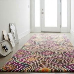 Geometric Pattern Area <b>Rug</b> Rectangle Bohemian Style Hand Tufted Wool Acrylic Plush Thick <b>Non</b> <b>Slip</b> Rubber Backing Living Room Use - Product Image 3